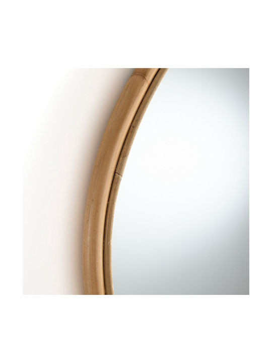 La Redoute Interieurs Wandspiegel mit Braun Rattan Rahmen Durchmesser 90cm 1Stück