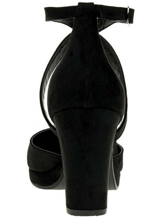 Stefania Suede Black Heels