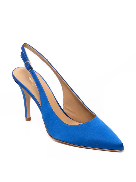 Philippe Lang Leder Pumps Blau