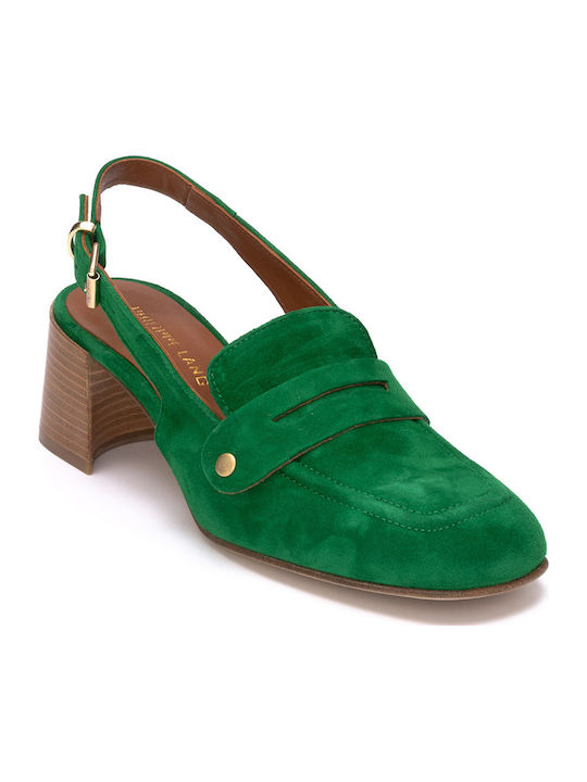 Pumps mit Riemchen Grün