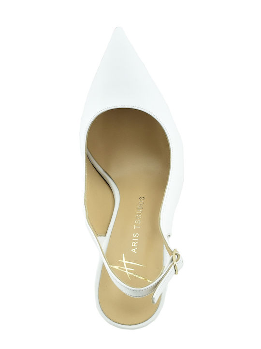 Designer Leder Pumps Weiß