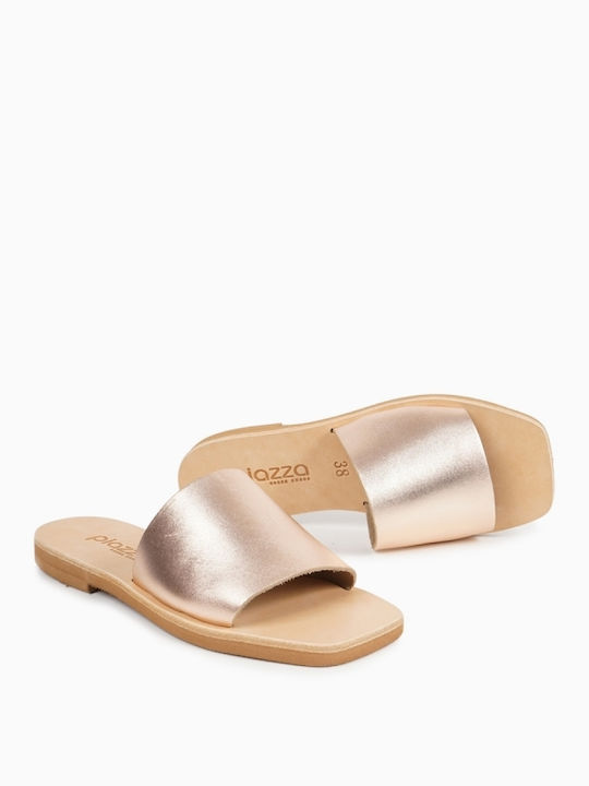 Piazza Shoes Women's Flat Sandals in Gold Color