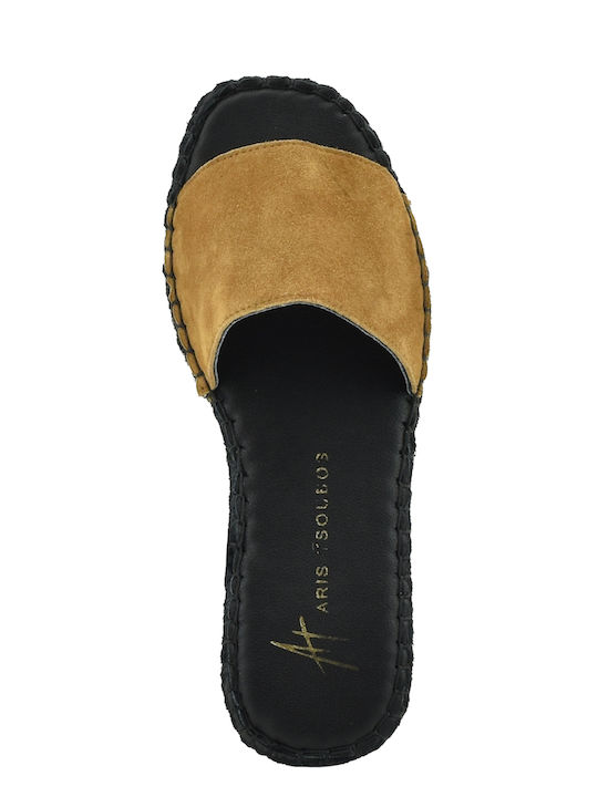 Flache Sandalen für Damen in Braun Farbe