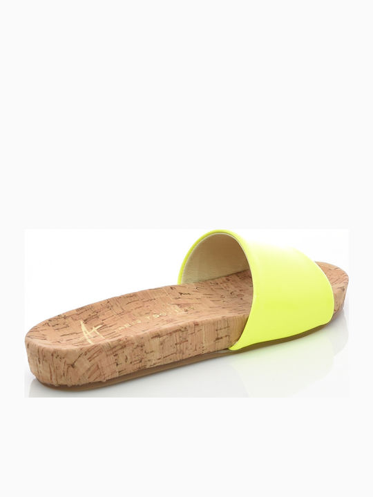 Designer Single Strap Mule Flache Sandalen für Damen in Gelb Farbe