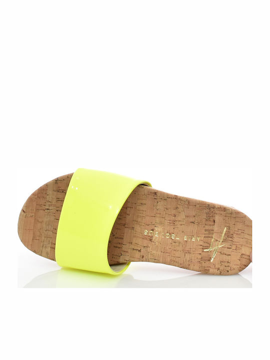 Designer Single Strap Mule Flache Sandalen für Damen in Gelb Farbe