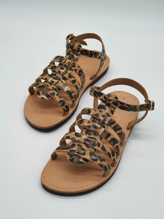 Kypraiosleather Leather Women's Flat Sandals