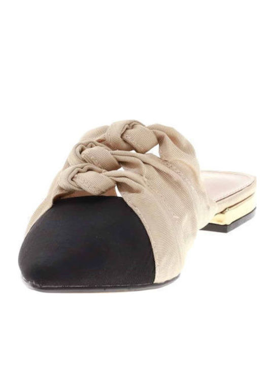 Flach Mules in Beige Farbe