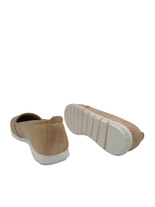 Lederne Damen Espadrilles in Beige Farbe