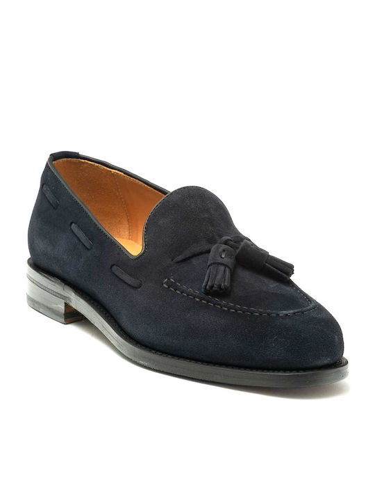 Perlamoda Men's Suede Loafers Blue