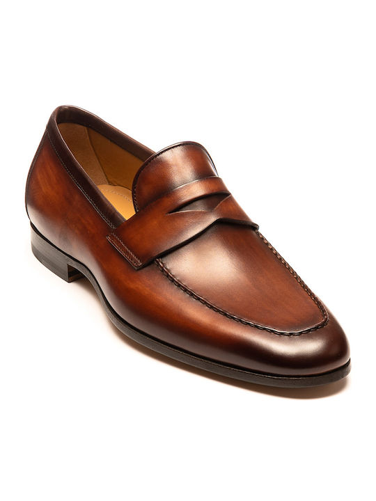 Perlapura Men's Leather Loafers Tabac Brown