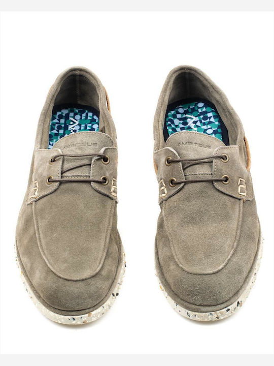 Amber Suede Ανδρικά Loafers σε Πράσινο Χρώμα