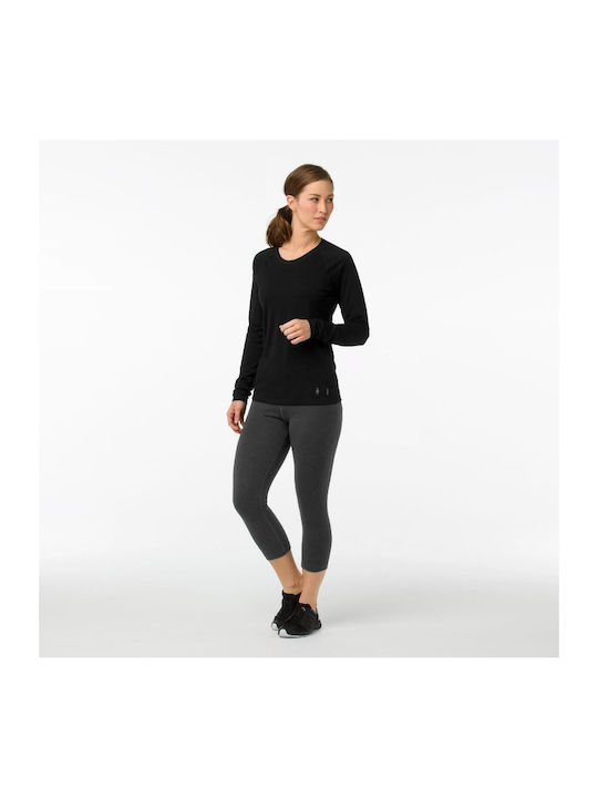 Smartwool Merino 150 Baselayer Γυναικεία Ισοθερμική Μακρυμάνικη Μπλούζα Μαύρη