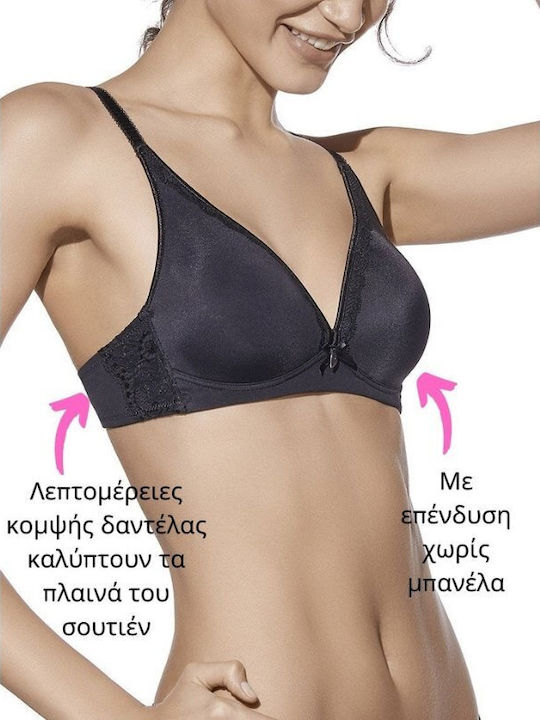 Creaciones Selene Triangle Triangle Bra without Padding without Underwire Black