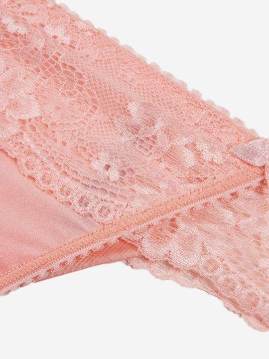 Norddiva Lace Underwear Set with Bra & Brazil Pink