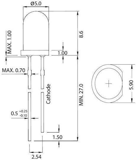LED Μπλε 100τμχ 01.020.0108