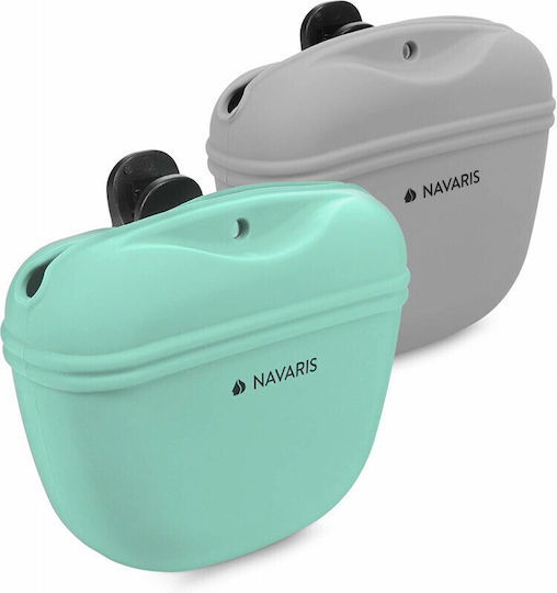 Navaris Automatisch Futterspender aus Silikon für Hund in Grau Farbe