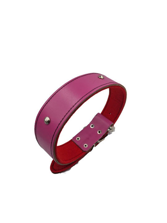 ByLeather Κολάρο Σκύλου Δερμάτινο σε Ροζ χρώμα Small 60cm
