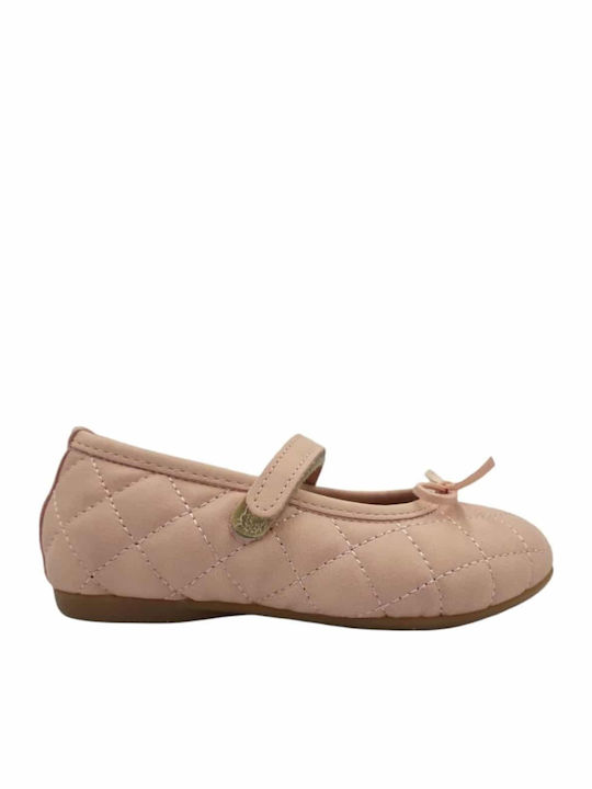 Balerini copii Anatomic cu închidere Hoop & Loop de Piele Roz