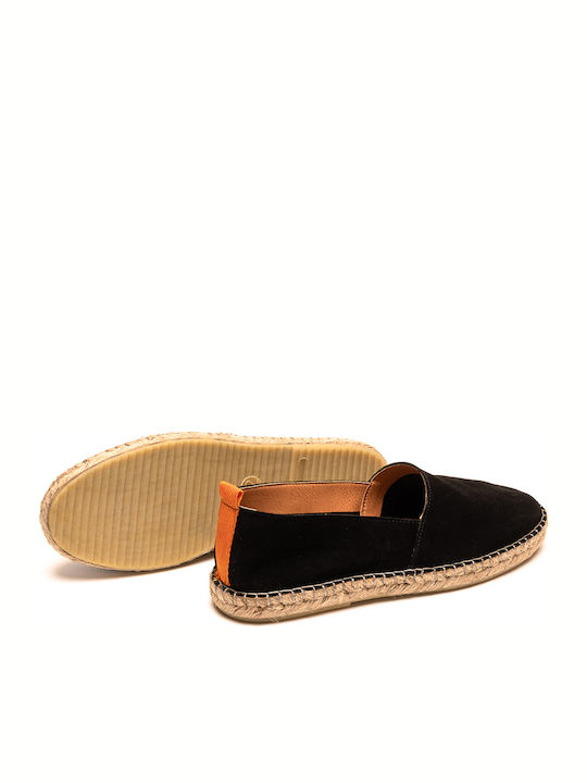 Leather Men's Espadrilles in Black Color