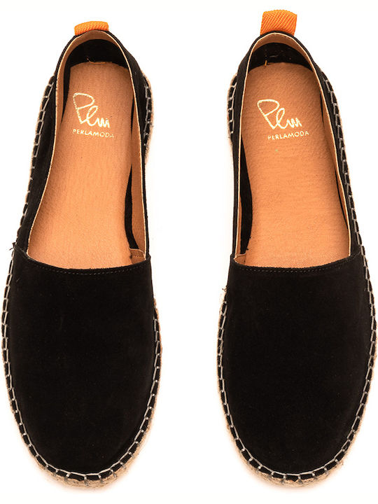 Leather Men's Espadrilles in Black Color