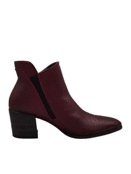 Creator Leather Women's Ankle Boots Burgundy