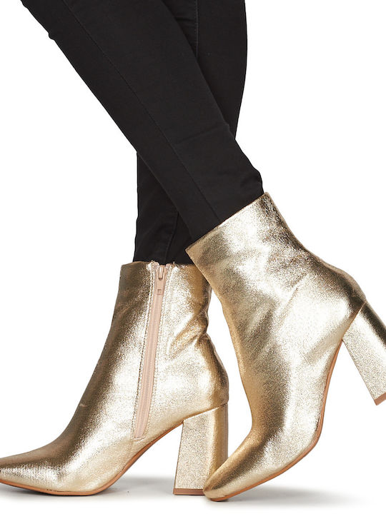 Pedrolyn Damen Stiefeletten Ankle Boots Gold