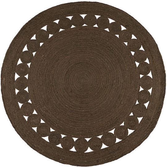 Mumbai Irc13 Handmade Rug Round Summer from Jute Brown