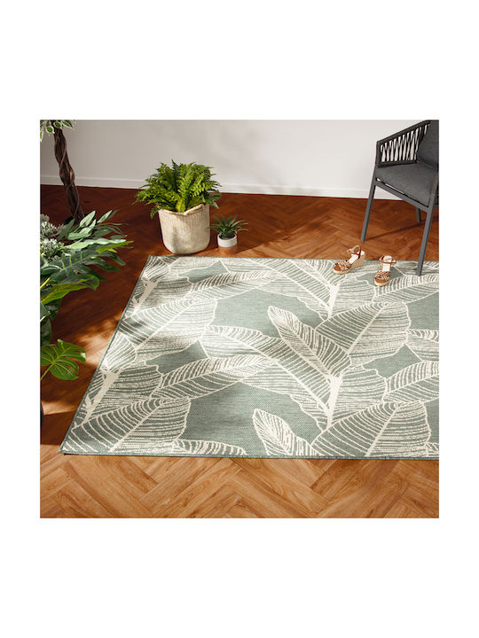 A-s Tapis Teppich Rechteckig Synthetisch,Polyester/Cotton/Leather Green