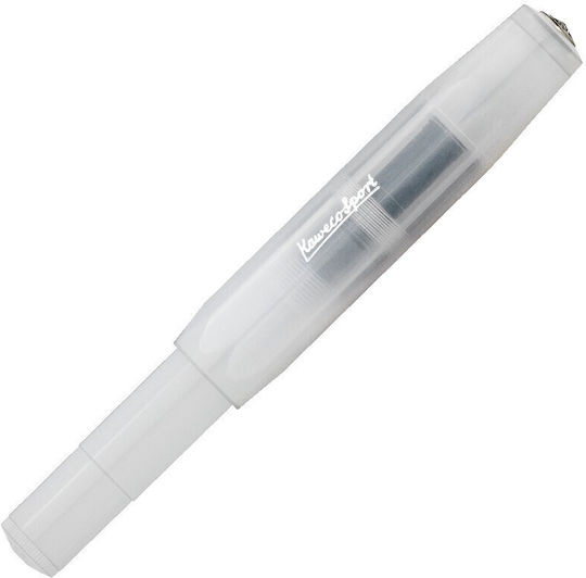 Kaweco Frosted Sport Natural Coconut Füllfederhalter Extra breit 1mm Weiße mit Roten Tinten