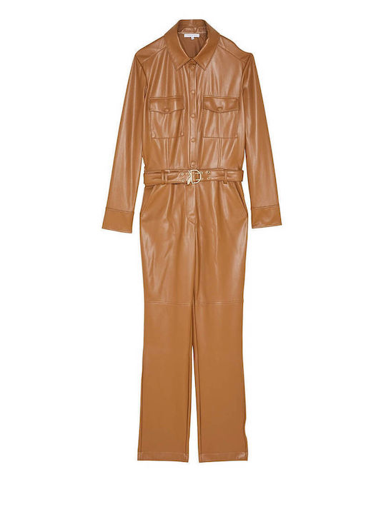 Women's Long-sleeved One-piece Suit Brown