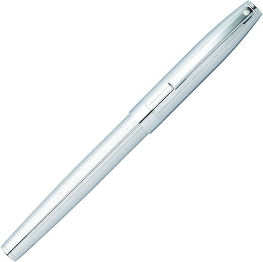 Sheaffer Sagaris Chrome Writing Pen Medium Silver with Blue Ink