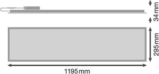 Ledvance Panel Παραλληλόγραμμο LED Panel 33W με Φυσικό Λευκό Φως 120x30εκ.
