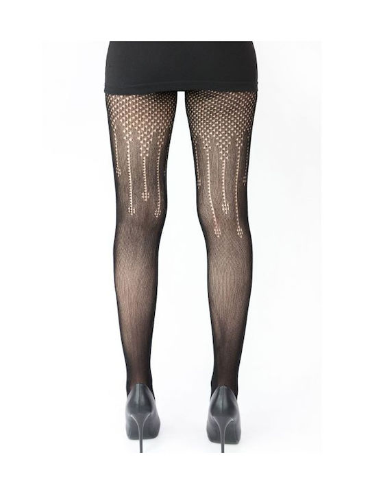 Linea D'oro Women's Pantyhose Black with Print