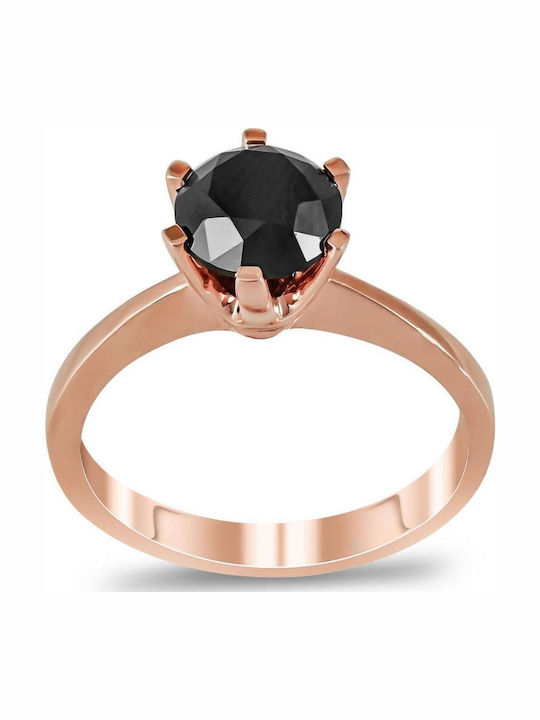 Einzelner Steine Ringe aus Roségold 18K mit Diamant