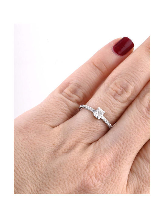 Savvidis Single Stone Ring made of White Gold 18K with Diamond