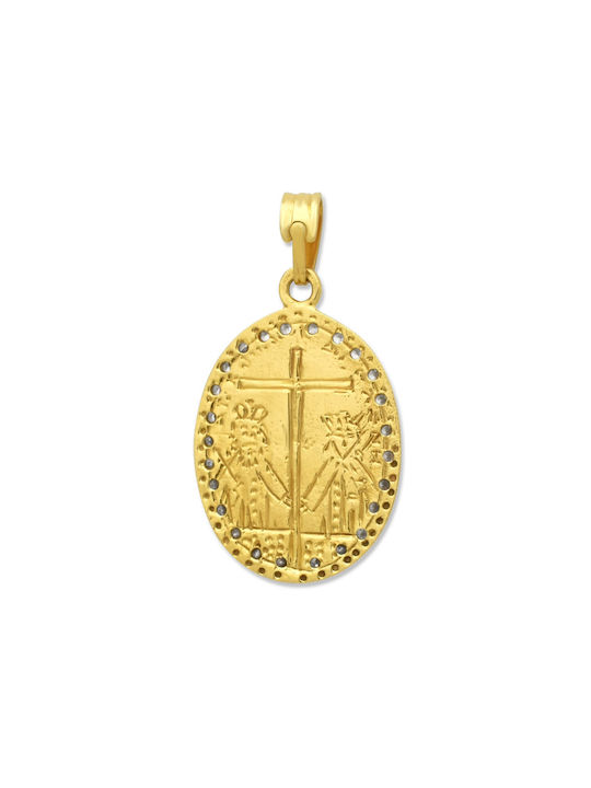 Pendant Kids Talisman Double Sided Constantine from Gold 14K XL273