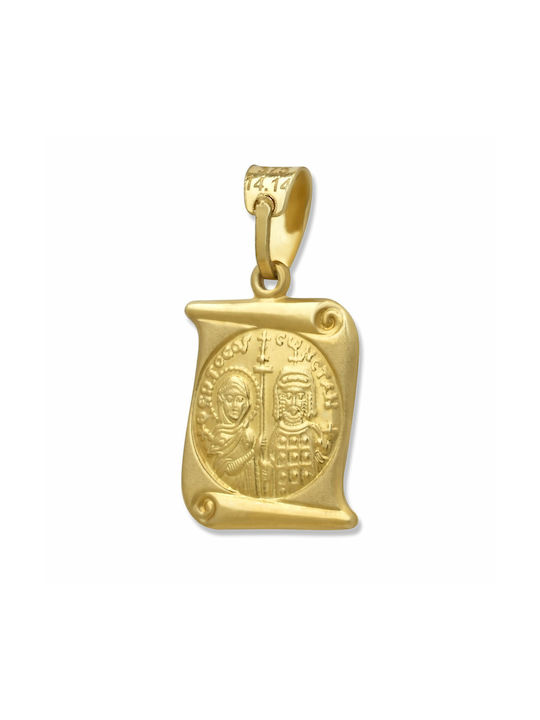 Pendant Kids Talisman Double Sided Constantine from Gold 9K XL135