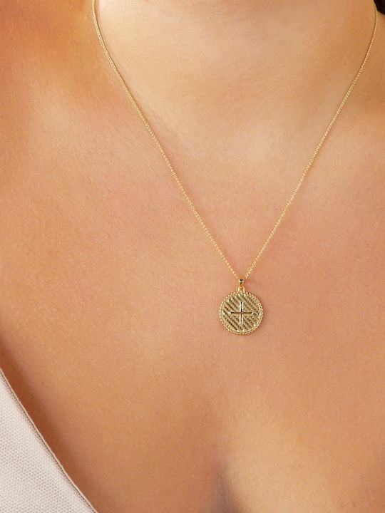 Art d or Pendant Kids Talisman Double Sided with Chain Konstantinato made of Gold 9K ARDP-KAL-215