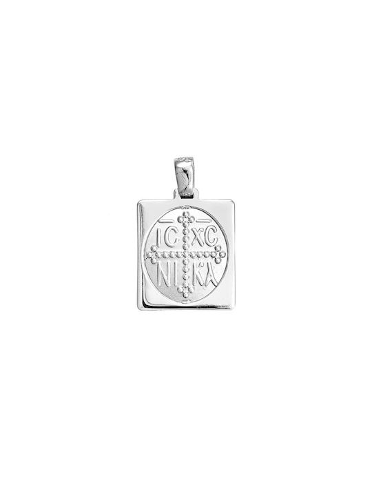 Pendant Kids Talisman Double Sided Constantine from White Gold 14K KBP-20550