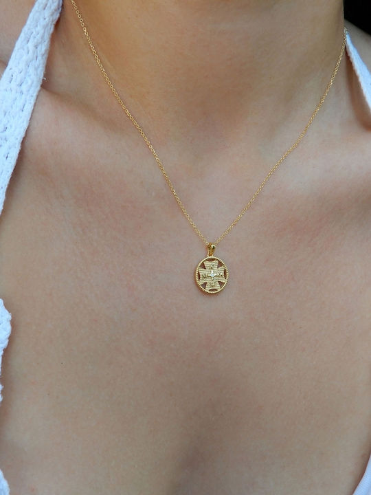 Art d or Pendant Kids Talisman Double Sided with Chain Konstantinato made of Gold 9K ARDP-KAL-226