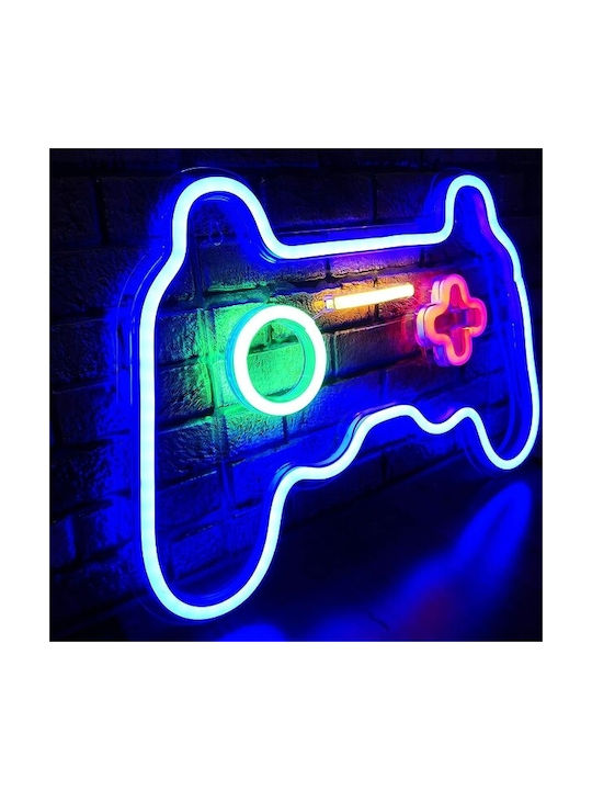 Gamepad WiFi Διακοσμητικό Φωτιστικό Neon σε Μπλε Χρώμα