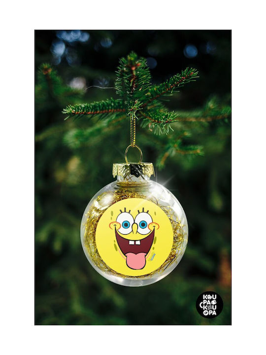 Weihnachtshänger Kugel Ornament Plastik Gold 8cm