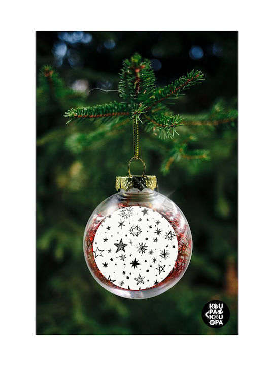 Weihnachtshänger Kugel Ornament Plastik Rot 8cm