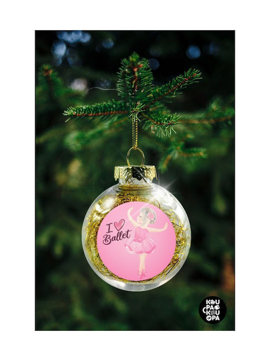 Weihnachtshänger Kugel Ornament Plastik Gold 8cm