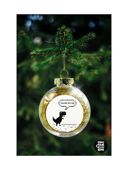 Weihnachtshänger Kugel Ornament Plastik Gold 8cm