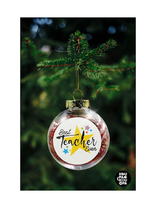 Weihnachtshänger Kugel Ornament Plastik Rot 8cm