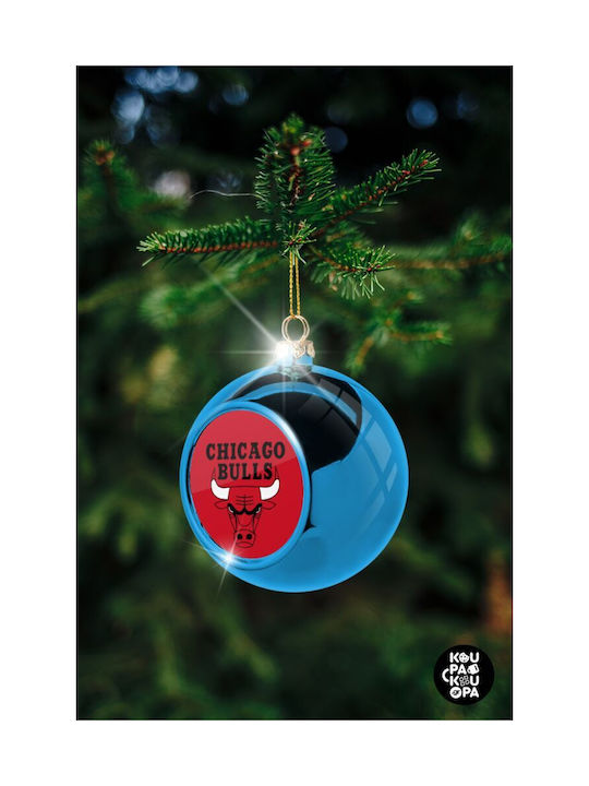 Chicago Bulls Weihnachtshänger Kugel Ornament Plastik Blau 8cm