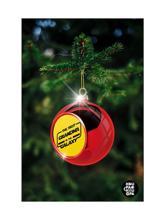 Best Grandma In Galaxy Christmas Plastic Ball Ornament Red 8cm