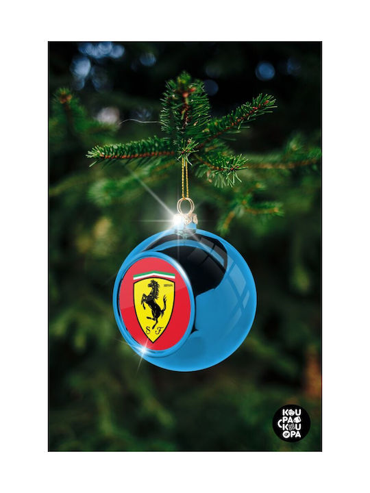 Ferrari Weihnachtshänger Kugel Ornament Plastik Blau 8cm