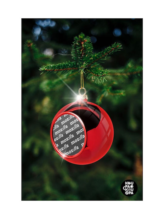 Moz:lla Weihnachtshänger Kugel Ornament Plastik Rot 8cm